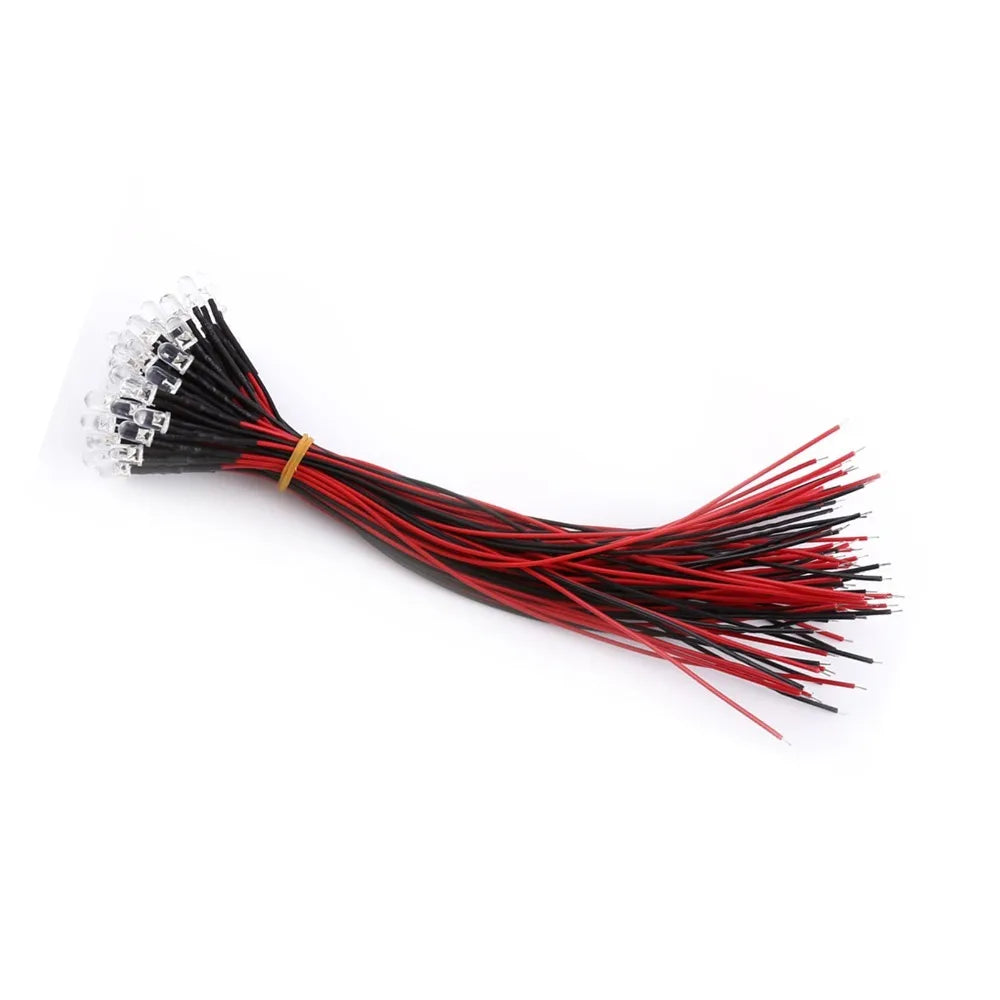 50PCS Colorful DC 5-12V LED Diodes 5mm White Red Blue Green LED Lights Small LED Lamps DIY Lighting