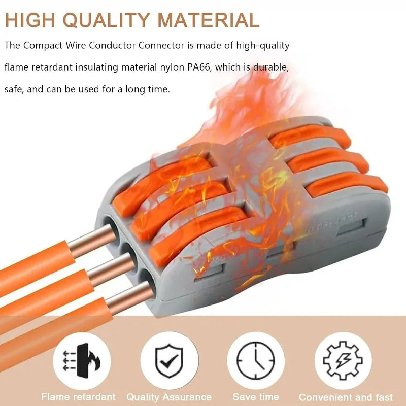 Quick Wire Connectors Multi-circuit Splicing Butt Fast Electrical Connector Universal Push-in Lever Nuts Cable Terminal Block