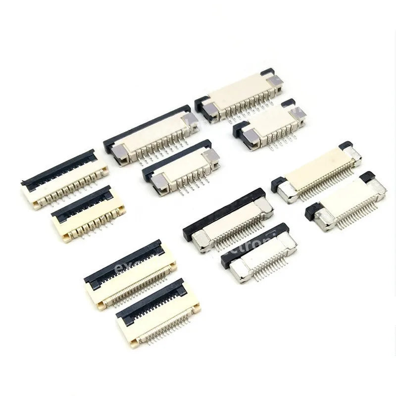 5pcs FPC Connector 0.5mm/1.0mm Pitch Drawer Type Upper/ Bottom Contact Type Socket FFC Flat Cable Socket 4P 5P 6P 8P 10P-60Pin