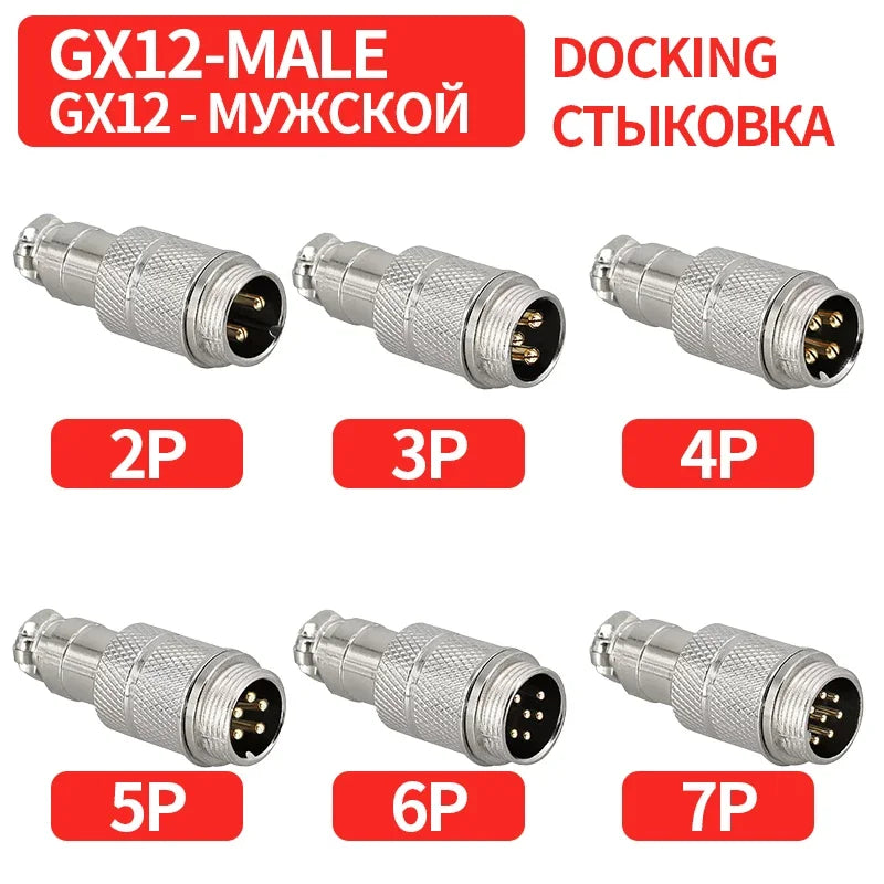 GX12 GX16 GX20 Gold Plated Aviation Plug Socket Docking Connector 2PIN 3PIN 4PIN 5PIN 6PIN 7PIN 8PIN 9PIN 10PIN 12PIN 14PIN 15P