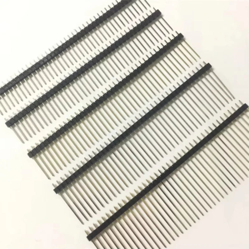 100pcs 2.54mm Single Row 1X40P Cuttable L7.5/9.5/11.4/15/17/19/21/25/30mm Breakaway Stack PCB Board Male Pin Header Connector