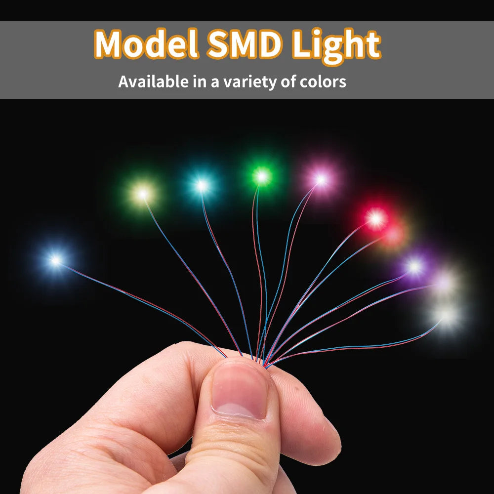 20Pcs SMD Lamp Wired Led 0402 0603 Pre-Soldered Micro Litz Leads Wires 30CM 3V For Model Railway Landscape Scene Lighting Kit