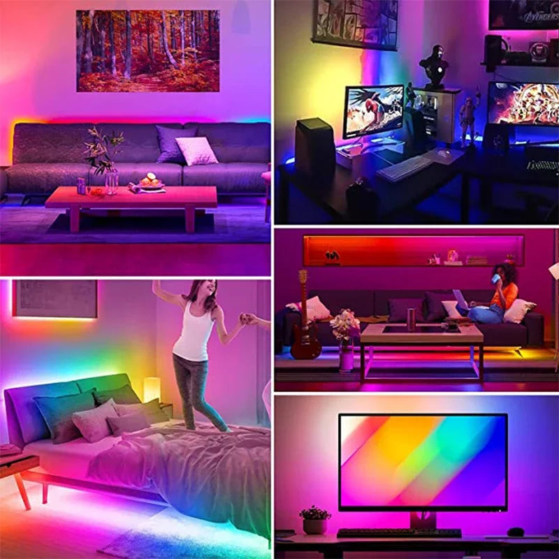 WS2812B 5050 RGBIC Smart LED Strip DC5V Flexible Tuya WIFI RGB Neon LED Light Chasing Effect Lights APP Control for Alexa Google