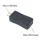 New Mini USB to Micro USB Adapter Plug 90 Degree Left&Right Angle Micro USB Male to Mini USB Female Type B Connector