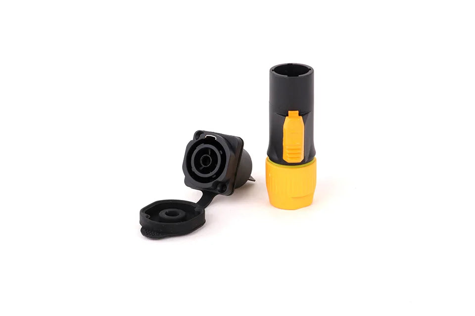 2pcs 3Pins Waterproof IP65 Grade Locking Powercon Male Plug Jack Female Chassis Socket Cable Wire Connector