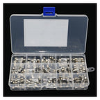150pcs 5*20mm Fast-blow Glass Tube Fuses Car Glass Tube Fuses Assorted Kit with Box Fusiveis 15Kinds 0.1A-30A Household Fuses