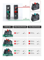 XB4 Key Select Knob Switch 22mm 2/3 Position Self Locking Momentary Self Reset Key Emergency Stop Power Push Button Switch 10A