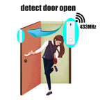 Wireless Door Window Sensor 433MHz EV1527 Code Open Door Magnetic Detector For Smart Home Security Burglar Alarm System