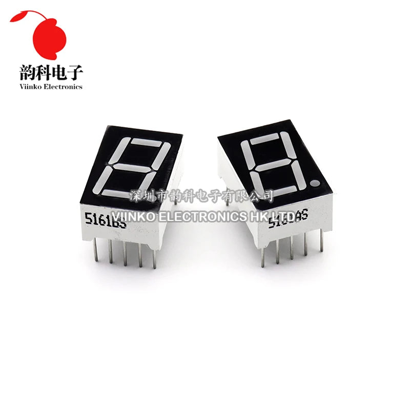200pcs 7 segment common Cathode 1 Bit Digital Tube 0.56" 0.56in. Red LED Display
