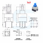 10PCS 5.8x5.8 7x7 8x8 8.5x8.5mm Non-Self-Locking / Self-Locking Switch / UNlock Push 6 Pin Tactile Power Micro Button Switches