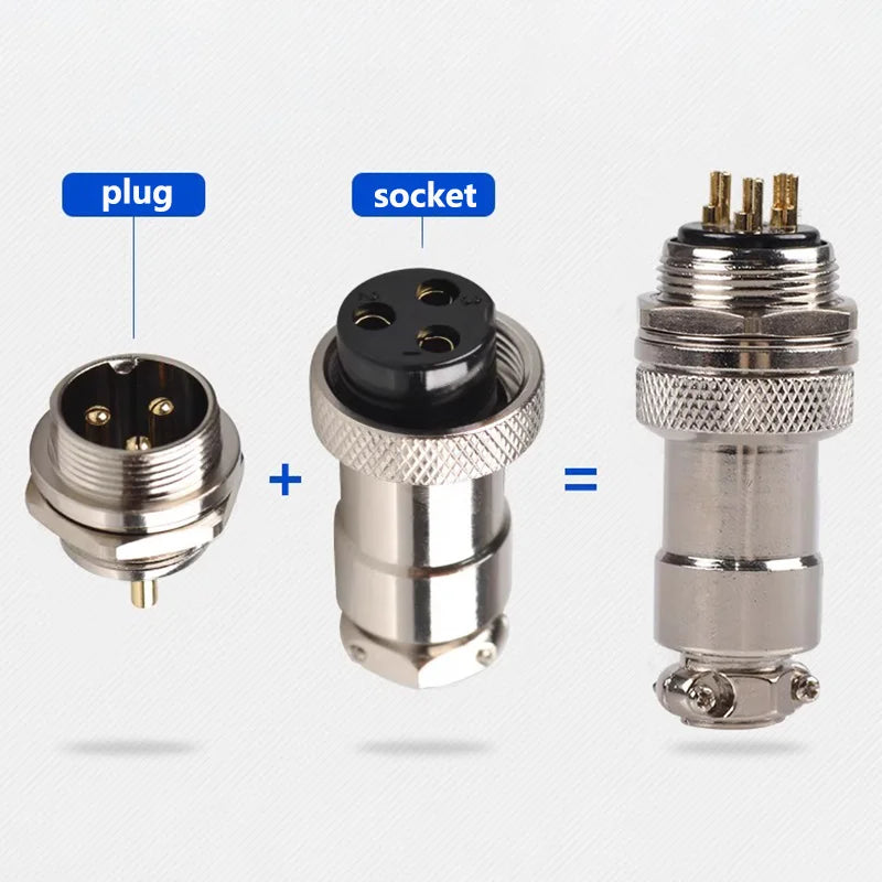 5pcs GX12 Aviation Connector 2 3 4 5 6 7 Pin Male Female M12 Connector Aviator Plug Socket