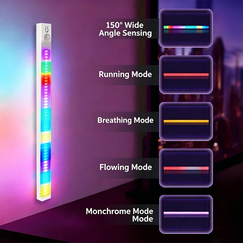 RGB Ambient Sensor Light -  Rechargeable Magnetic Wall Lamp Mood Ambient Light for Cabinet Hallway Stair