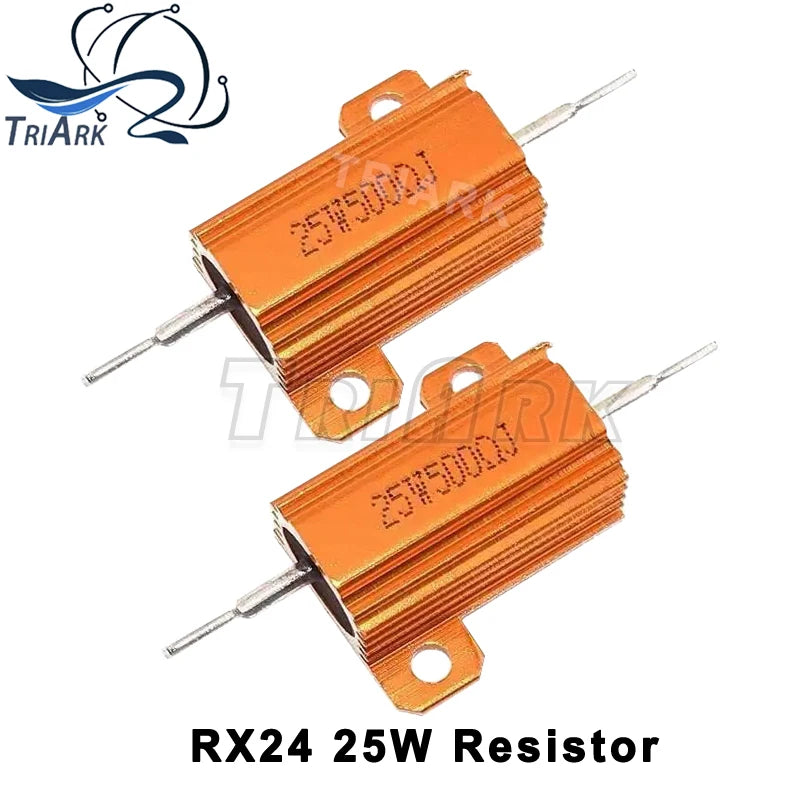 RX24 5W 10W 25W 0.01 ~ 30K Aluminum Power Metal Shell Case Wirewound Resistor 1 2 3 5 6 8 10 20 100 150 1K 10K 20K 30K 100K ohm