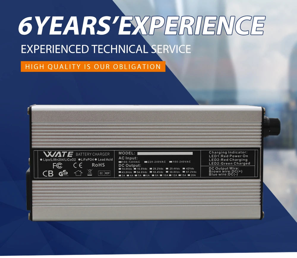 42V 10A Charger 10S 36V Li-ion Battery Charger Lipo/LiMn2O4/LiCoO2 battery Charger With Fan Aluminum Case