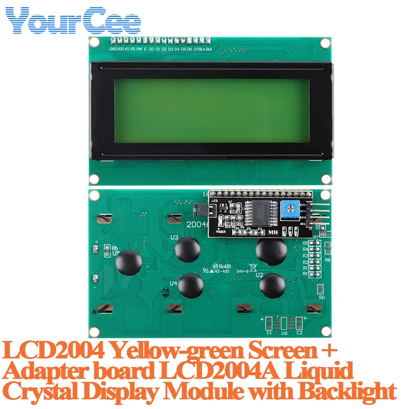 LCD1602 LCD2004 Yellow-Green/Blue Display Screen with Adapter Board with I2C IIC LCD1602A LCD2004A LCD Module with Backlight