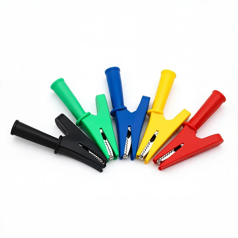 5Pcs 30A Alligator Clip Battery Test Clip Multimeter Pen Cable Probes Crocodile Clamps with 4mm Jack