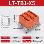 Push-in Terminal Block Multiple In Out Terminal Quick Connection of Wires Din Rail Wire Connector Universal Junction Box TB1-X6D