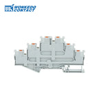 10Pcs PT2.5-3L Push-in Wiring Connector Triple 3 Level 2.5 mm² Cable 2.5mm Electrical Cable Din Rail Terminal Block PT 2.5-3L