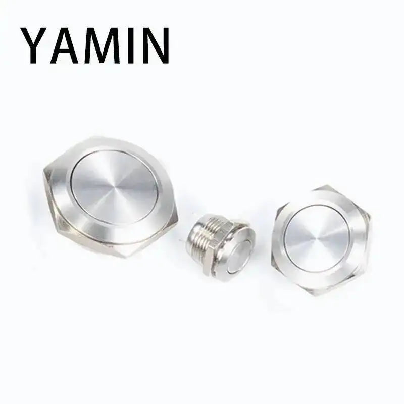 5pcs 12/16/19/22/25/30mm Ultra Short Electric Waterproof Power Reset Momentary Pressure Mini Push Button Switch Silver Black