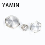 5pcs 12/16/19/22/25/30mm Ultra Short Electric Waterproof Power Reset Momentary Pressure Mini Push Button Switch Silver Black