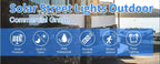 Solar Street Light Outdoor Motion Sensor Dusk to Dawn LED Security Flood Light Remote Control IP66 Waterproof for Parking Lot Garage Yard
