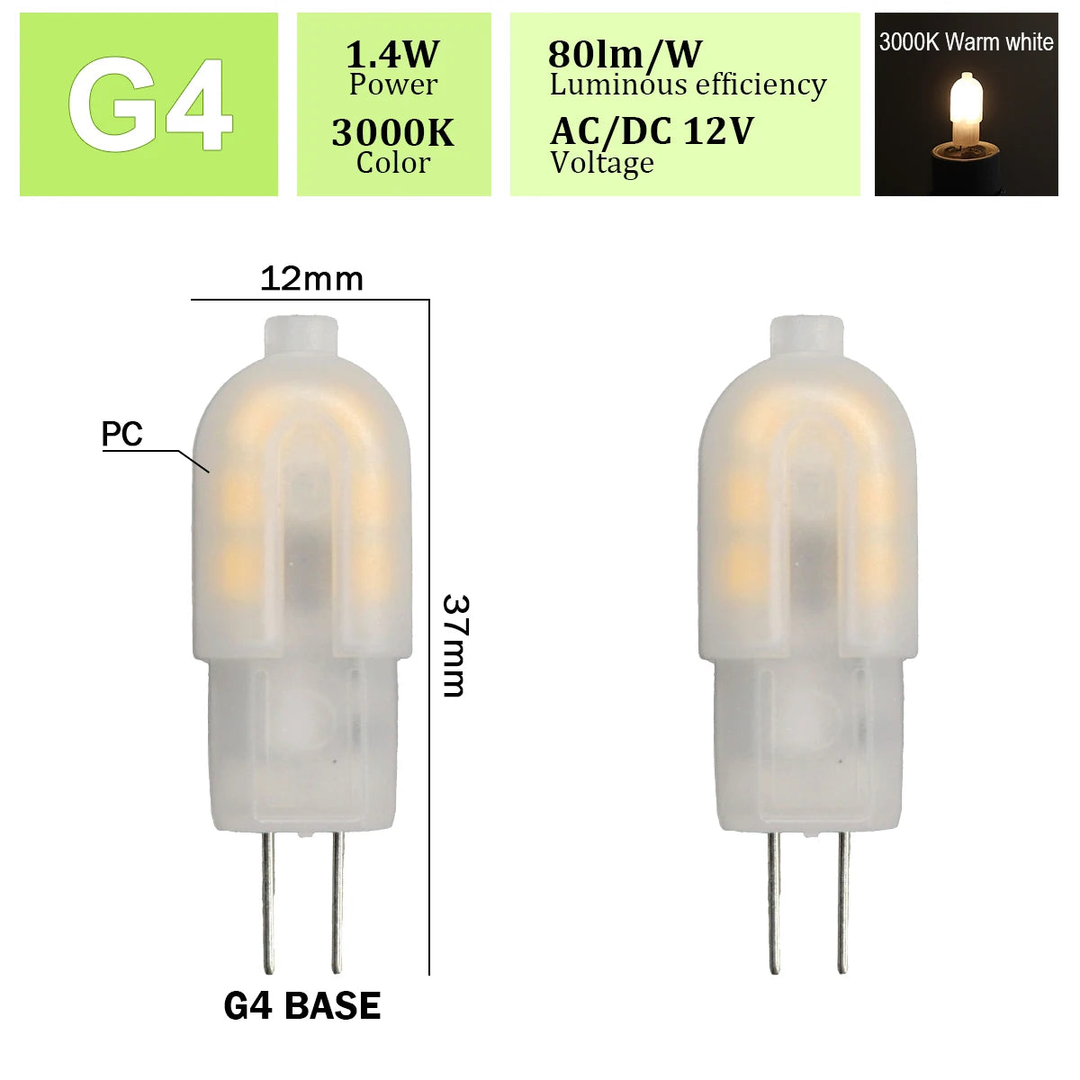 2pcs Mini G4 12V 24V LED Lamp Dimmable Light 3W COB Bulb AC DC 12V Lampada COB 360 Beam Lampada G4 COB Lights Replace Halogen