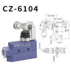 CNTD CZ‑6 Series Limit Switch CZ‑6001 CZ‑6002 CZ‑6003 CZ‑6004 CZ‑6005 Micro Travel Switch IP65 15A CE Certified Waterproof