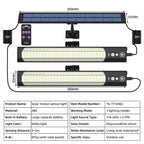 316/158 LED Solar Light Bar Outdoor 7 Mode Motion Sensor Separate 1/2Head Lamp with 3 Meter Wire Street Wall Lights Garage Yard