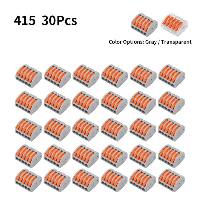 10/20/30PCS 2/3/4/5-Port Assorted Kit Quick Push In Lever Wire Connector Mini Compact Terminal Block 0.08-4mm2 Electrical Wiring