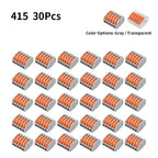 10/20/30PCS 2/3/4/5-Port Assorted Kit Quick Push In Lever Wire Connector Mini Compact Terminal Block 0.08-4mm2 Electrical Wiring