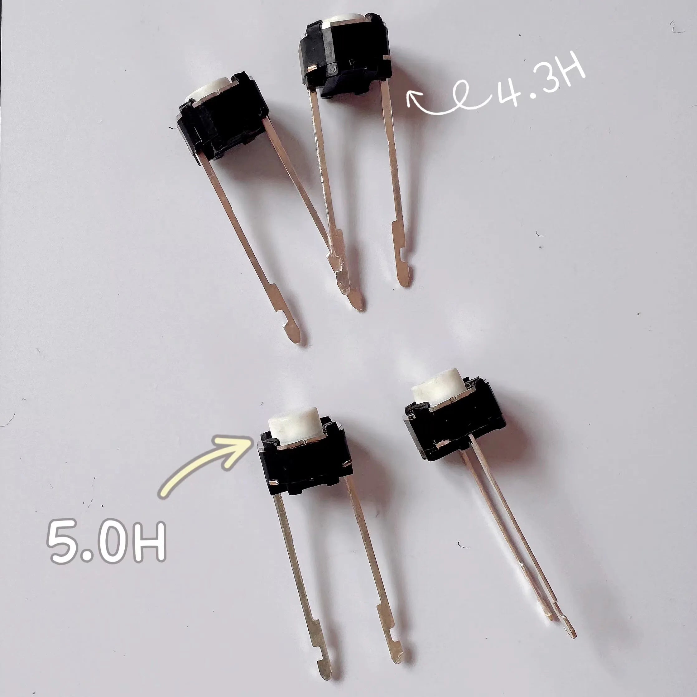 30PCS 6x6x5/4.3mm Middle 2PIN DIP Long Pin Mini Push Button Switch for Audio PCB Mounting Momentary Tact Switch Button