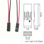 10-50Pcs 2 Pin 2.54mm Pitch Female Jack for Dupont Connector 2P Socket with 26AWG PVC Wire Jumper Cable for Dupont Line PCB DIY