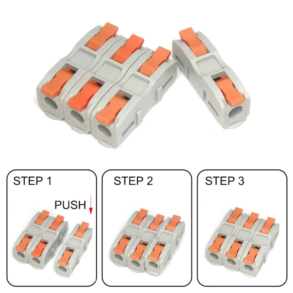 10/50pcs Wire Connector Spliceable Hard Wire Direct Insertion Multi Input And Multi Output Fast Wiring Terminal Block