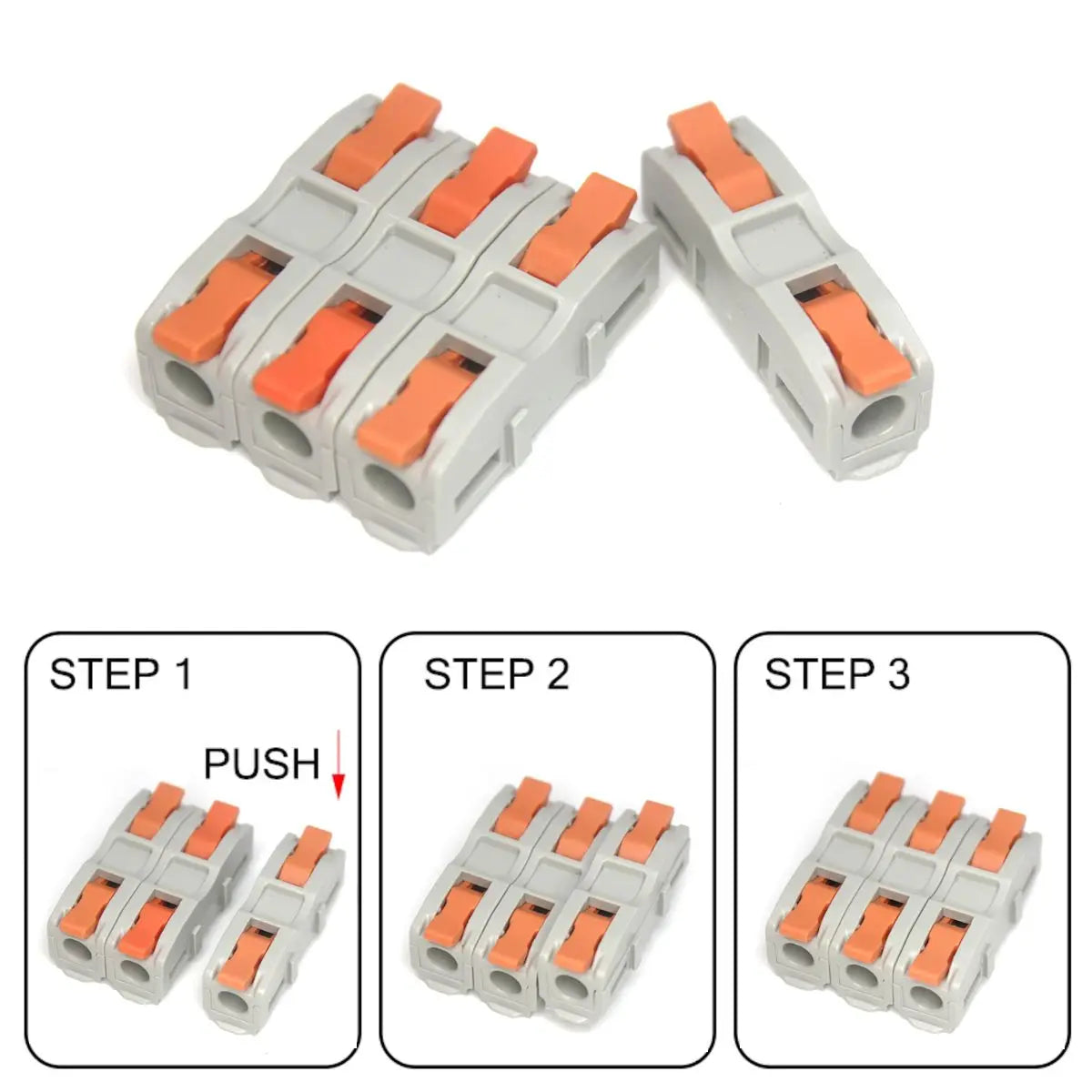10/50pcs Wire Connector Spliceable Hard Wire Direct Insertion Multi Input And Multi Output Fast Wiring Terminal Block