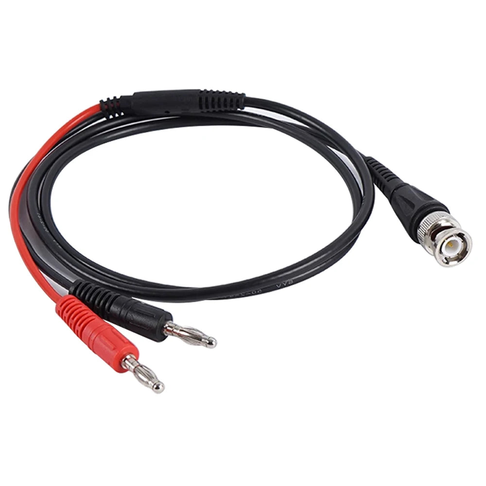 Coaxial Cable BNC Male to Dual Banana Plug Stackable Test Lead Probe Aging Resistant for Oscilloscope Signal Generators 87HB