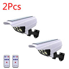 1-2Pack 77LED Solar Motion Sensor LED Light Outdoor Dummy Camera Wireless Security Flood Light Waterproof Lamp For Home Garden