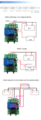 Relay Switch Controller DC 6~80V Voltage Detection Charging Discharge Monitor with Case Digital display DC voltage detection