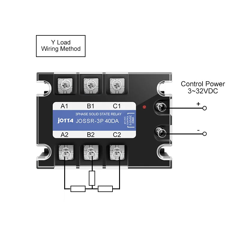 JOTTA SSR-40DA Solid State Relay DC Control AC 40A Three Phase Industrial Control Relay