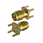 1pcs Connector SMA RP SMA  Male Plug & Female Jack Solder PCB & PCB edge Clip Mount Wire RF Coaxial Converter Brass FJP-810