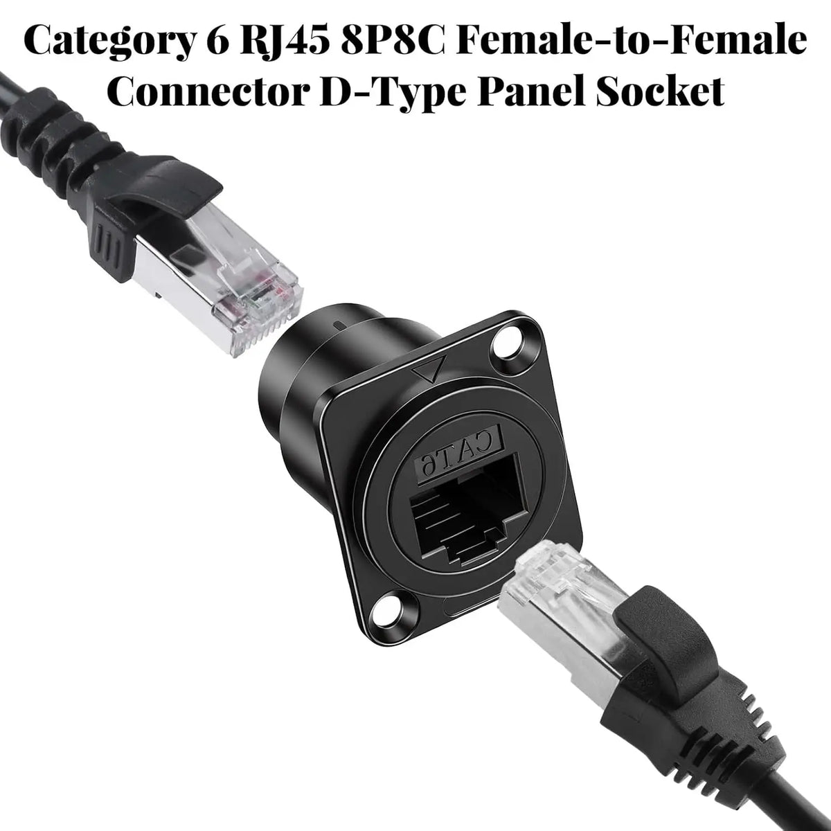 3-1PCS Cat6 RJ45 Panel Mount Adapter Female-to-Female Ethernet Pass-Through Connector RJ45 Shielded D-Type Ethernet Bulkhead