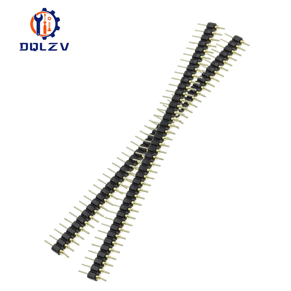 5PCS 1*40Pin 2.54MM Pitch Single Row Female/Male SMD Straight Needle Round Hole Pin Header Copper Foot Gold-Plated