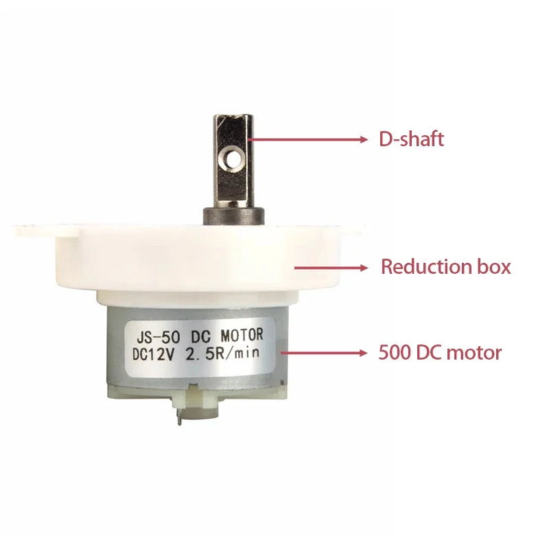 DC 3V 12V 24V 3RPM-100RPM Micro Electric Geared Box Reduction Motor Small Size Slow Speed High Torque Low Noise Reversible