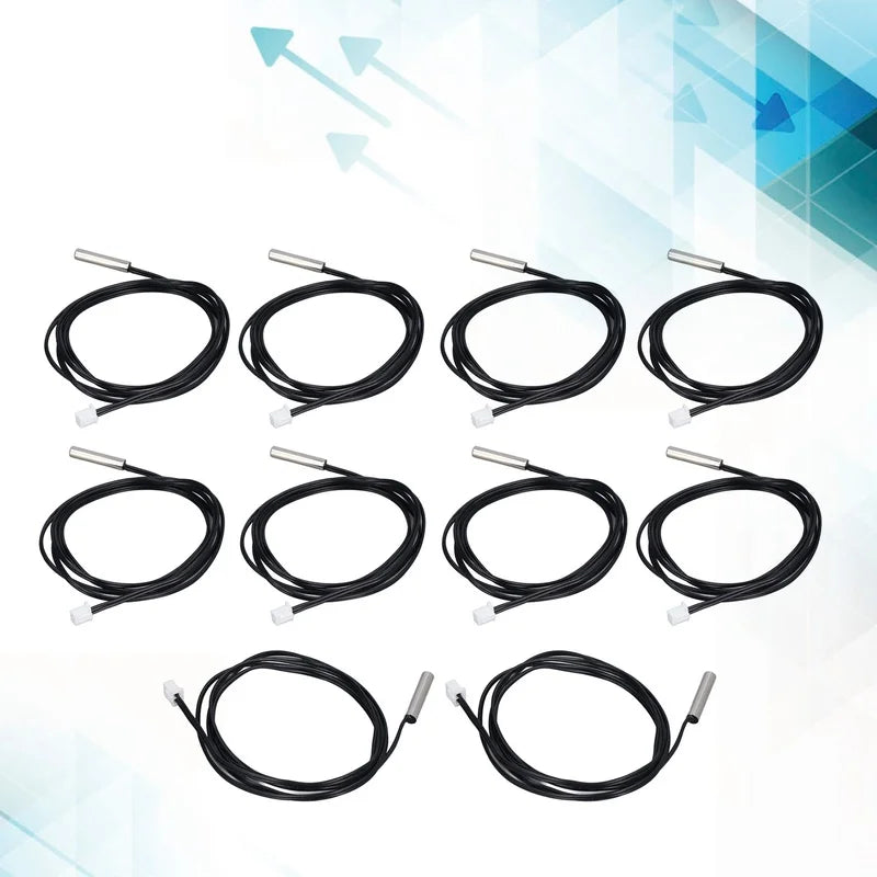 10Pcs Thermistor Sensor NTC Temp Temperature Probe 5x25mm Cylindrical Head for Measuring10K B3950