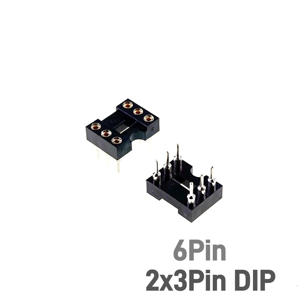 5/50 Pcs 2.54MM Pitch SMD DIP IC Socket Contact Clip Surface Mount Machined Receptacle 4 6 8 10 12 14 16 18 20 24 Pin Row 7.62mm