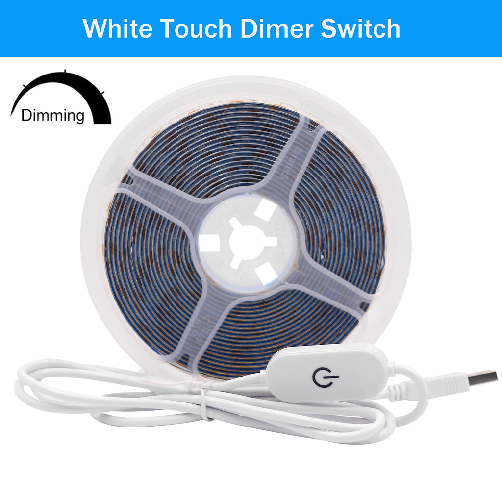 5V USB LED Strip Light with Dimmer Switch 2835 60LEDs Waterproof Flexible LED Tape with ON OFF Switch for Under Cabinet Light