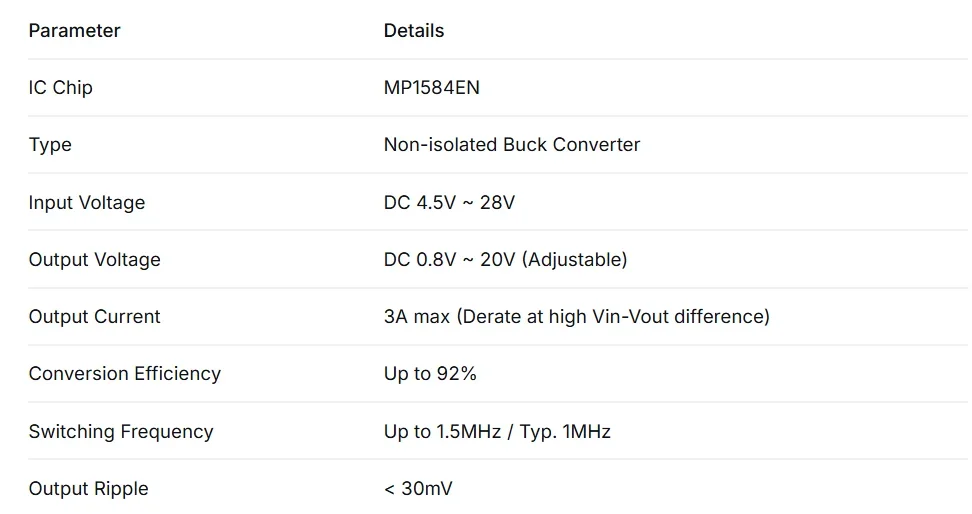 MP1584EN Ultra-Small DC-DC Step Down Power Module 3A Adjustable 3.3V 5V 9V 12V 24V to 5V Converter super LM2596 XM1584