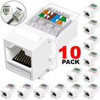 10pcs Cat6 RJ45 Network Module Keystone Adapter RJ45 Network Ethernet Internet LAN Cable CAT6 Cable Patch Panel RJ45 Connector
