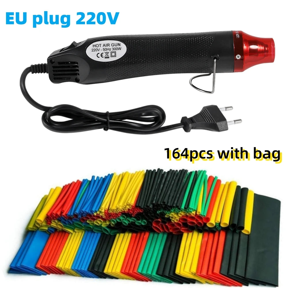 127/164/328/560Pcs Heat Shrink Tubing Kit or only EU US 110V 220V  Hot Air Gun or Heat Gun with 2:1 Heat Shrink Tubes