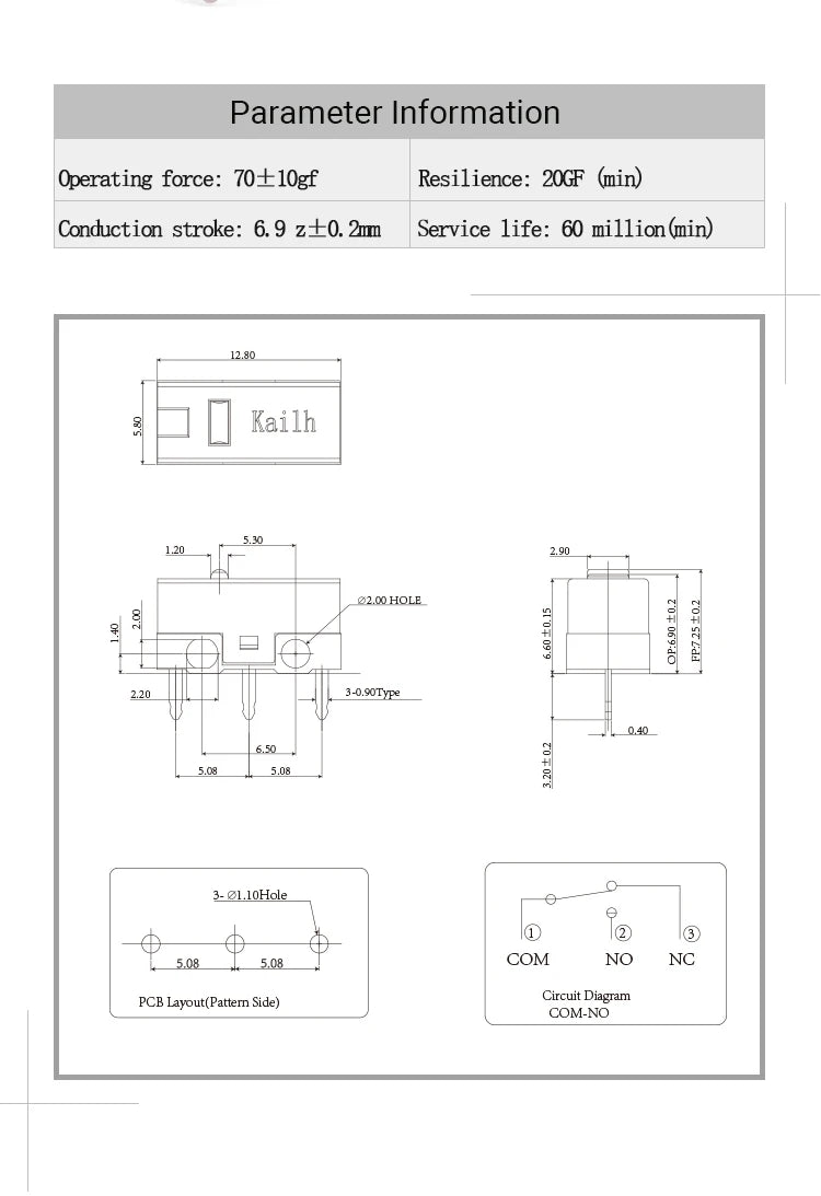 1Pcs Kailh GM2.0 GM4.0 GM8.0 mouse micro switch Gaming button switch can replace all kinds computer mice left right button