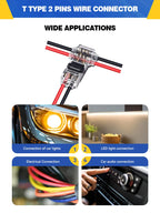 5/10PCS T Tap 2 Pin T2 Quick Splice Connector No Strip No Solder Wire Cable Terminal Automotive Electrical Joiner for Car Truck